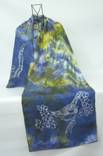 Load image into Gallery viewer, Silk Habotai Scarf The Coal Tit
