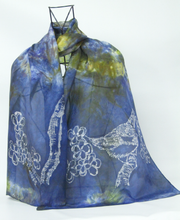 Load image into Gallery viewer, Silk Habotai Scarf The Coal Tit
