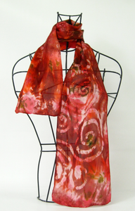 A Silk Satin Neck Scarf Celtic Robin