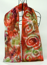 Load image into Gallery viewer, A Silk Satin Neck Scarf Celtic Autumn Orchard
