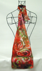 A Silk Satin Neck Scarf Celtic Autumn Orchard