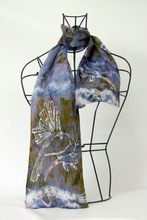 Load image into Gallery viewer, Silk Satin Neck Scarf The Long Tail Tit
