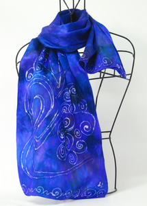 A Silk Satin Scarf Celtic Blue Children of Lir