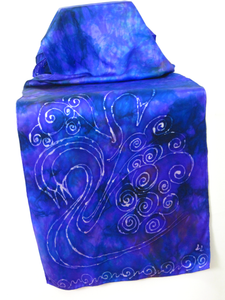 A Silk Satin Scarf Celtic Blue Children of Lir