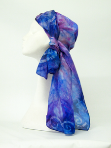 A Hand Painted Silk Scarf Celtic Midnight Lilac
