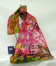 Load image into Gallery viewer, Silk Habotai Scarf Cherry Pink Celtic Orchard
