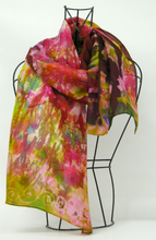 Load image into Gallery viewer, Silk Habotai Scarf Cherry Pink Celtic Orchard
