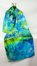 Load image into Gallery viewer, Silk Scarf Green Finch Bird of Paradise
