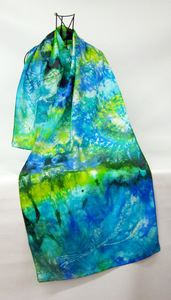 Silk Scarf Green Finch Bird of Paradise