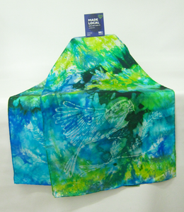 Silk Scarf Green Finch Bird of Paradise