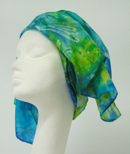 Load image into Gallery viewer, Silk Scarf Green Finch Bird of Paradise
