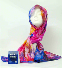 Load image into Gallery viewer, Silk Habotai Scarf Celtic Pink Carnival
