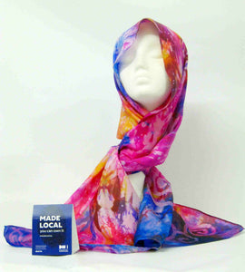 Silk Habotai Scarf Celtic Pink Carnival