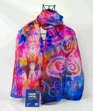 Load image into Gallery viewer, Silk Habotai Scarf Celtic Pink Carnival
