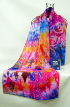 Load image into Gallery viewer, Silk Habotai Scarf Celtic Pink Carnival
