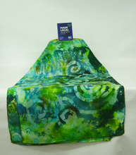 Load image into Gallery viewer, Silk Scarf Hand Painted Celtic Emerald Forrest
