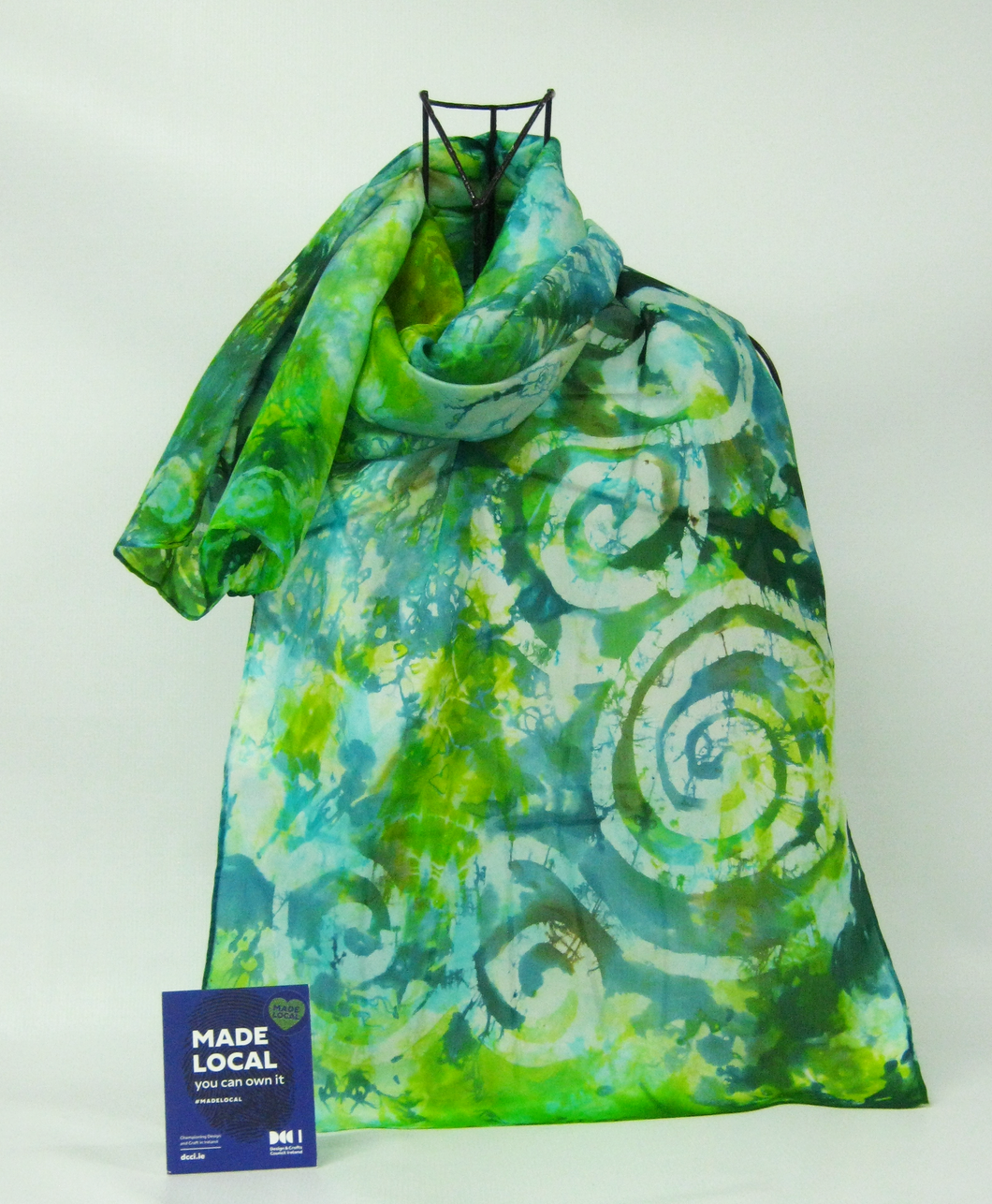 Silk Scarf Hand Painted Celtic Emerald Forrest