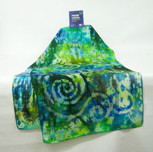 Load image into Gallery viewer, Silk Habotai Scarf Hand Painted Celtic Water Flower
