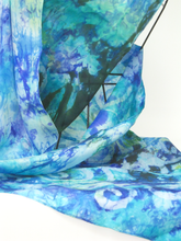 Load image into Gallery viewer, Large Silk Habotai Shawl Celtic Aqua spring
