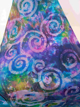 Load image into Gallery viewer, A Large Silk Shawl Turquoise Teal Celtic Garden

