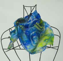 Load image into Gallery viewer, Silk Square Scarf The Blue Tit Celtic
