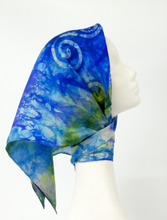 Load image into Gallery viewer, Silk Square Scarf The Blue Tit Celtic
