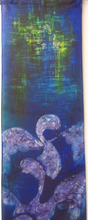 Load image into Gallery viewer, Silk Wall Hanging The Children of Lir Dark Violet Blue
