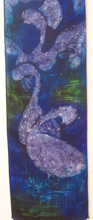 Load image into Gallery viewer, Silk Wall Hanging The Children of Lir Dark Violet Blue
